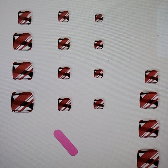 Press on Nail 24 pieces Stripe False Toe nail - Picture 3 of 3